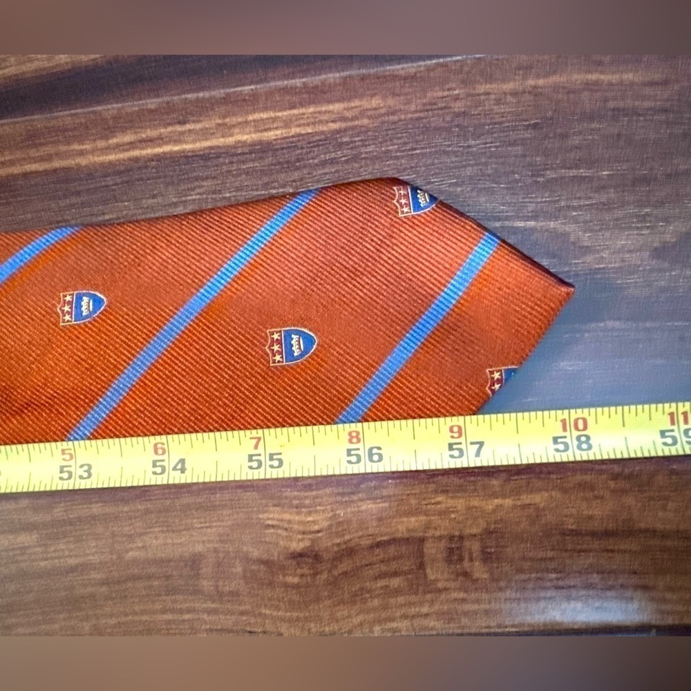TOMMY HILFIGER 100% Silk Copper University Style Necktie - Picture 10 of 10